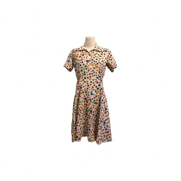 RAINBOW Polka dot Fit and Flare Dress - Picture 4 of 8